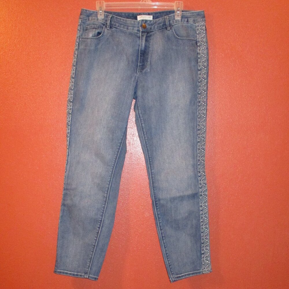 Coldwater Creek Jeans Woman Size 12 Embroider Pocket Travel Outdoor Blue Jeans
